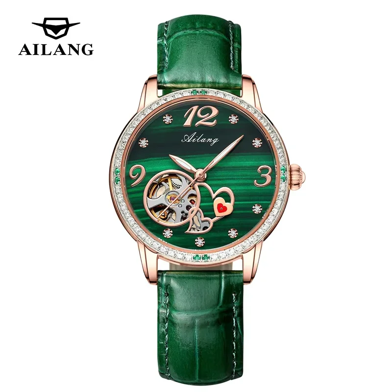 AILANG Mechanical Watch For Women Self-wind Pillow Cushion Sapphire Super Luminous Wristwatch Calendar Watch For Ladies view 5