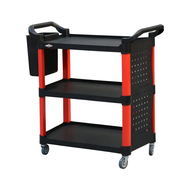 Car Wash Shop Car Beauty Tool Car Special Multi-function Plastic Three Layers Mobile Storage Trolley Shelf Car Repair Trolley