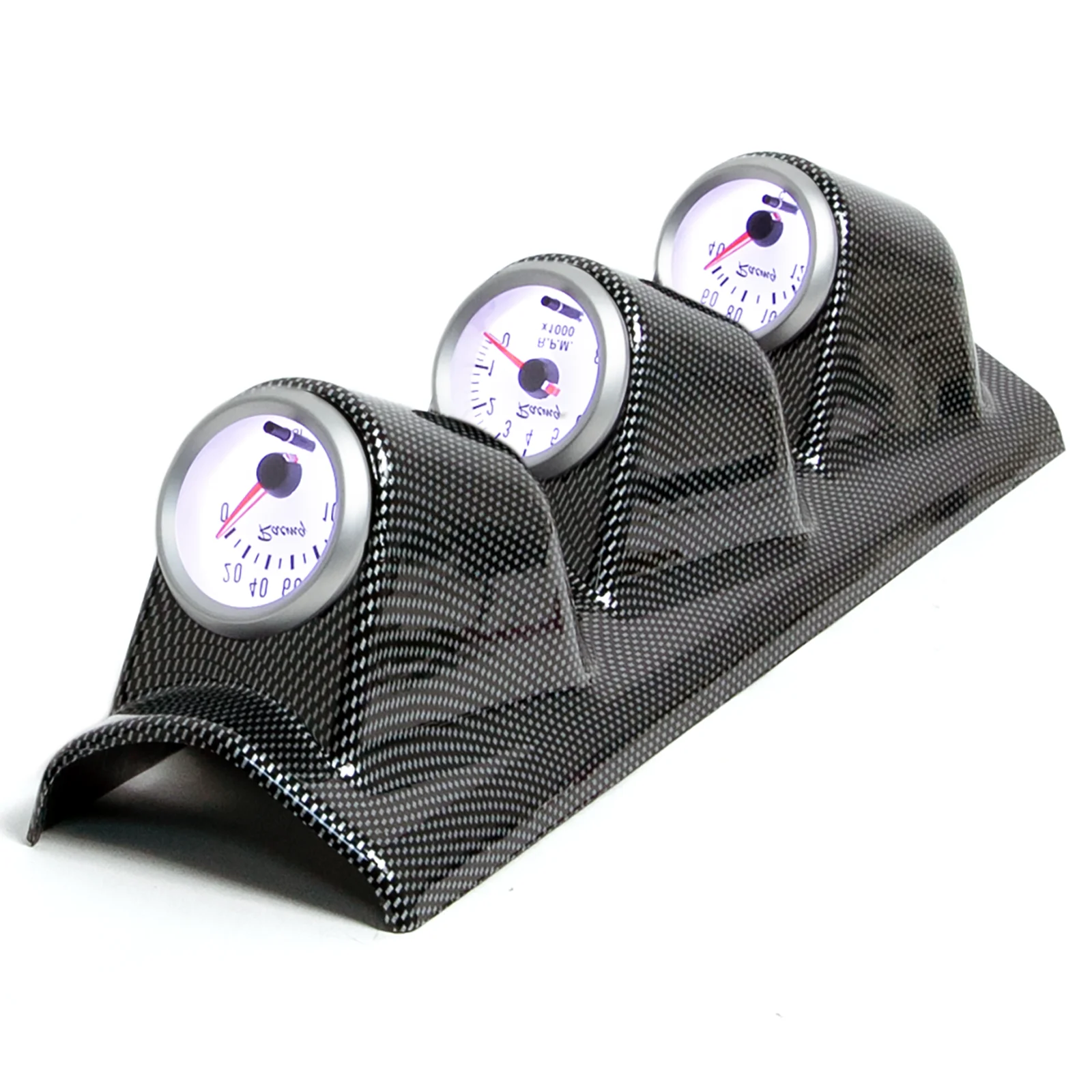 3 in 1 Gauge Kit 7 Colors Adjustable 52mm Gauge Voltmeter Water Temp Gauge Tachometer High Quality Gauges for Cars Trucks