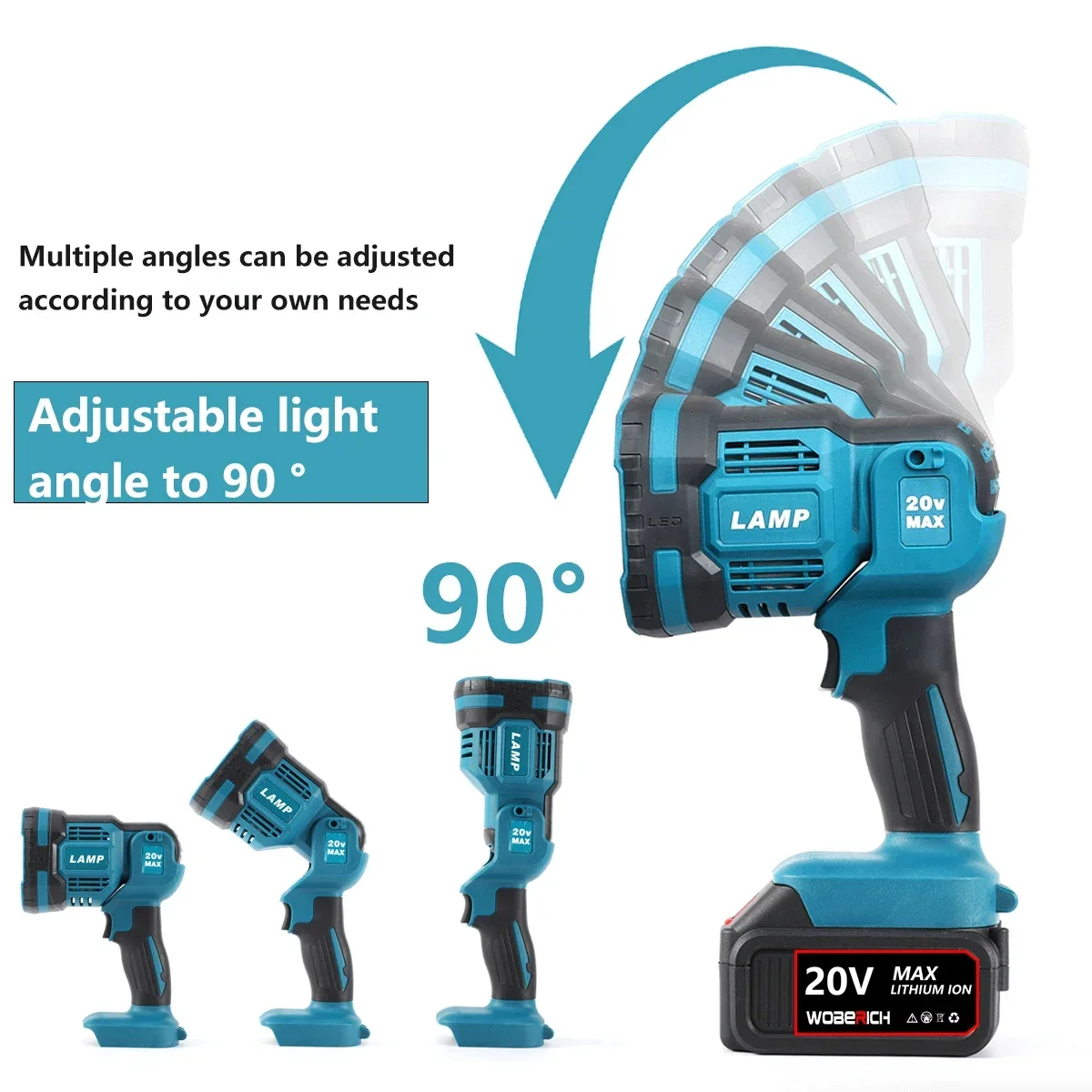 Linterna LED inalámbrica de 18V, luz de trabajo, linterna para lámpara LED Makita, foco de iluminación de emergencia para exteriores USB para Makita