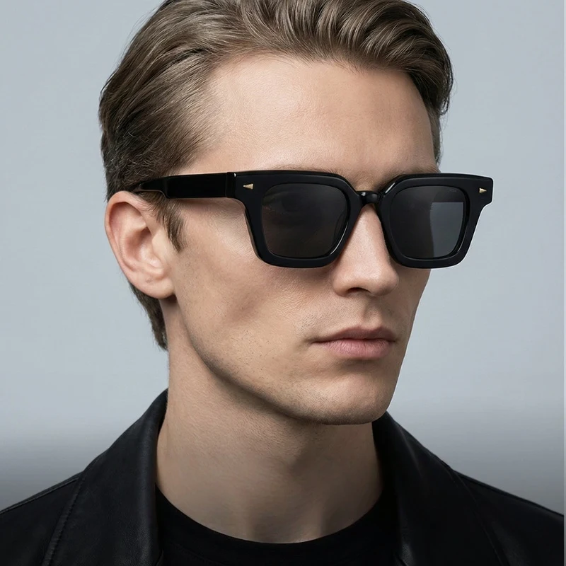 

YIMARUILI Retro Square Men and Women Polarized Sunglasses High quality Acetate Fashion Trend UV400 Personalized Driving Glasses