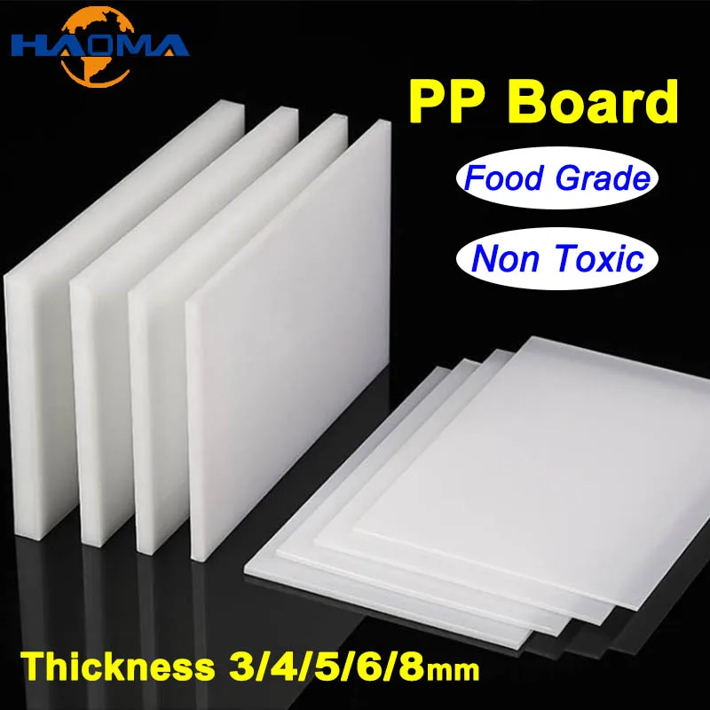 Food Grade PP Board White PP Plate Non Toxic Polypropylene Plastic Sheet Chopping Board Pork Tableboard DIY House Cutting Block