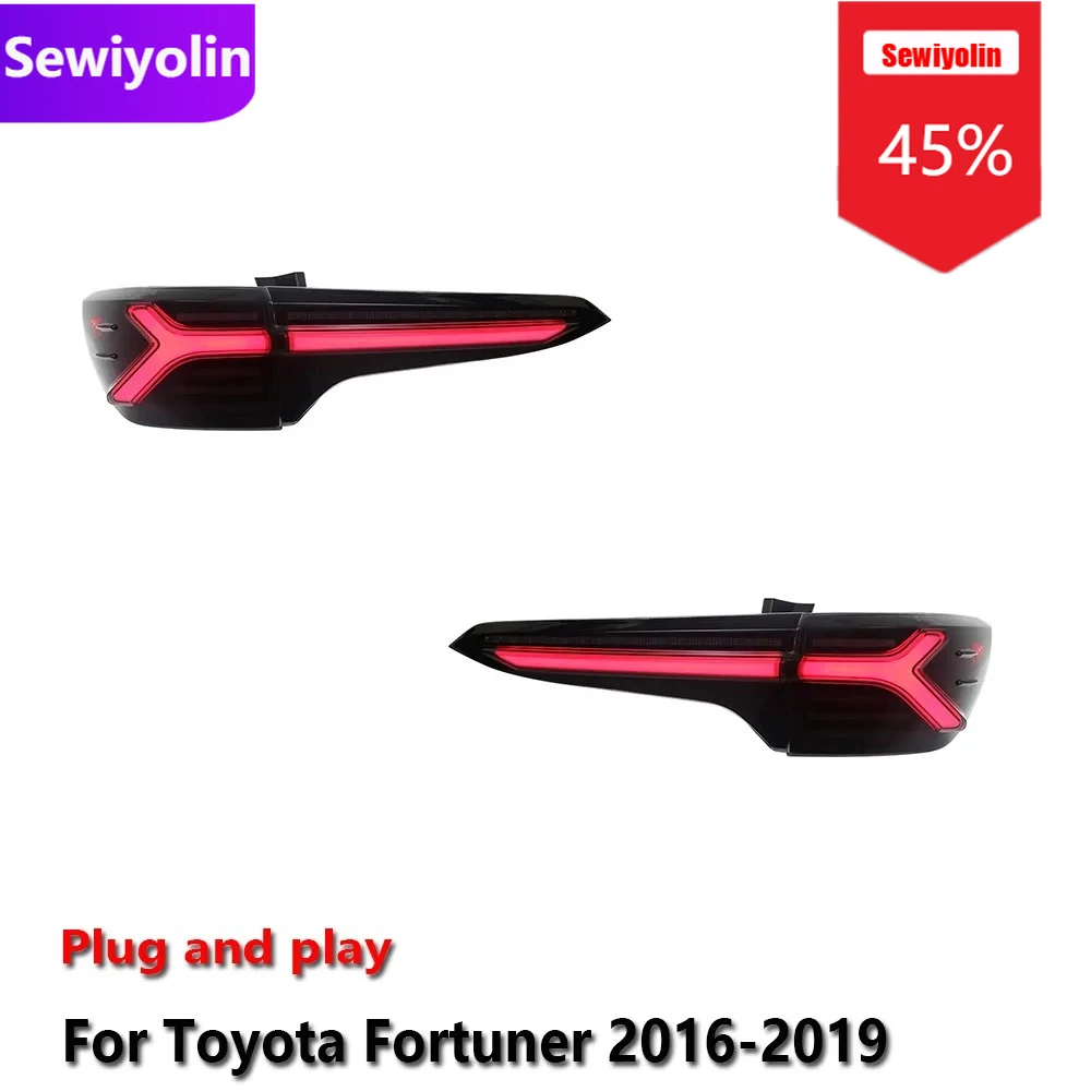 

Car DRL LED Tail Light Assemblies For Toyota Fortuner 2016-2019 Auto Fog DRL Brake Turn Signal Lamp Plug And Play