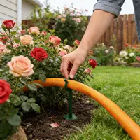10Pcs Garden Hose Holder Guide Support Rack Double Hose Guide Stake for Yard Watering 2