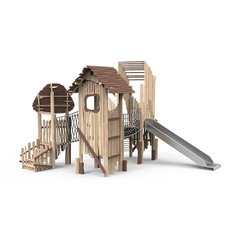 High Quality Wooden Outdoor playground Children Adventure wood playsets