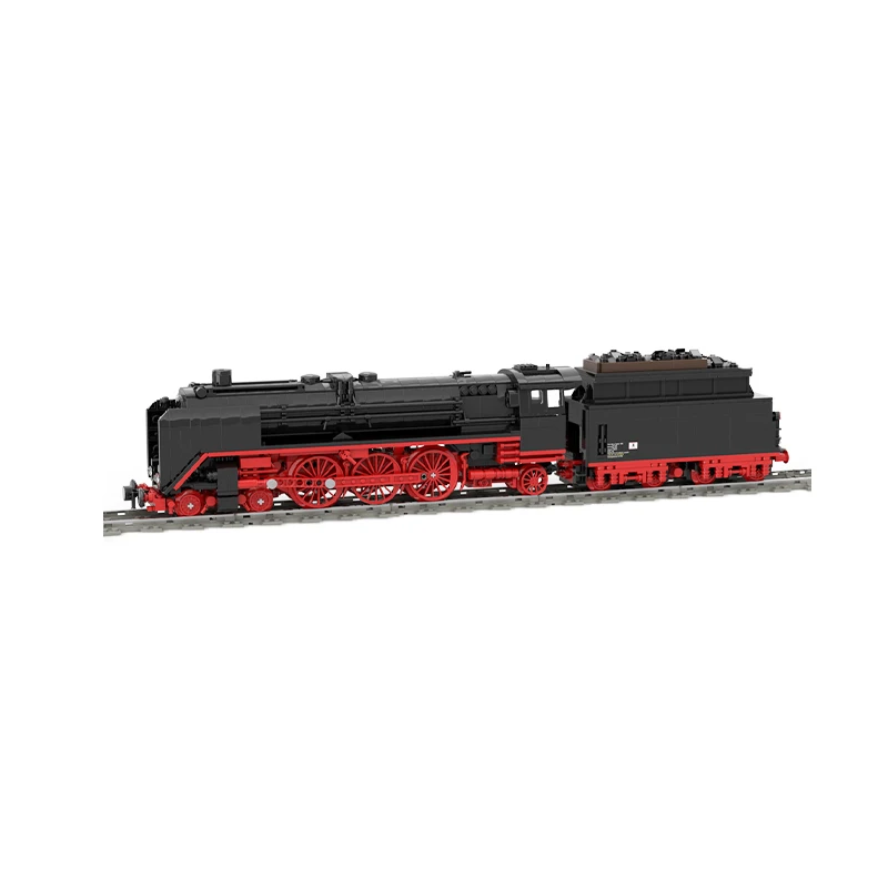 MOC Ferrovie tedesche Locomotiva a vapore del carrozza del treno Modello Building Block fai da te Tecnologia di assemblaggio Mattoni Giocattoli per regali