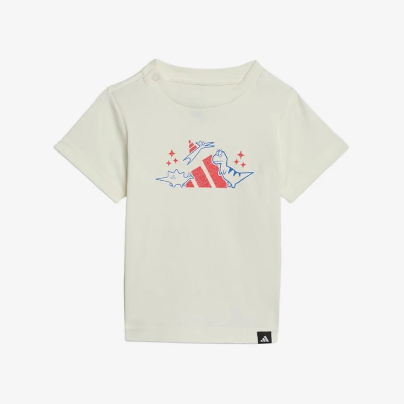 Camiseta Adidas original de manga corta para bebé, color beige, JV5067
