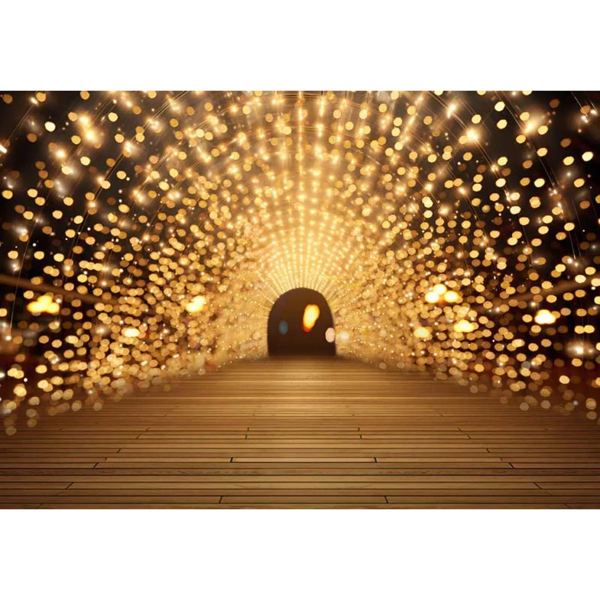 

Allenjoy New Year Gold Shining Town Tunnel Backdrop