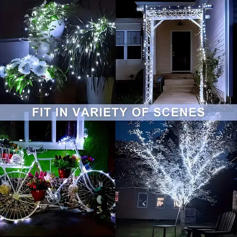 Outdoor LED String Lights Waterproof Solar Power Garden Tree Decor Garland Fairy Solar Lamp for Garden Fance Balcony