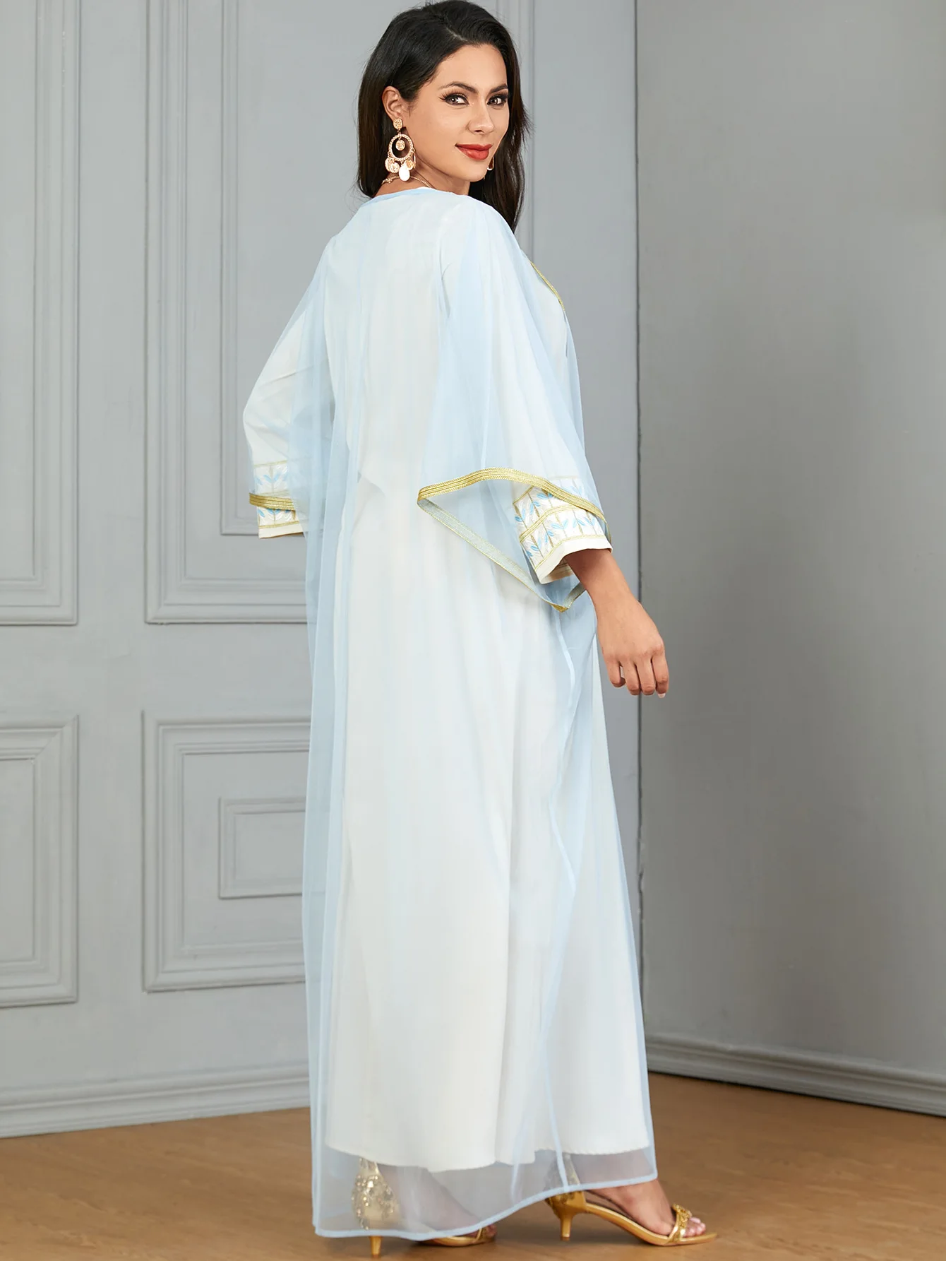 Conjuntos de Vestido de Festa de Duas Peças para Mulheres, Eid, Muçulmanos, Árabes, Robe Longo, Dubai, Abaya, Ramadan, Marrocos, Islamismo, Abayas, Kaftan, Jalabiya