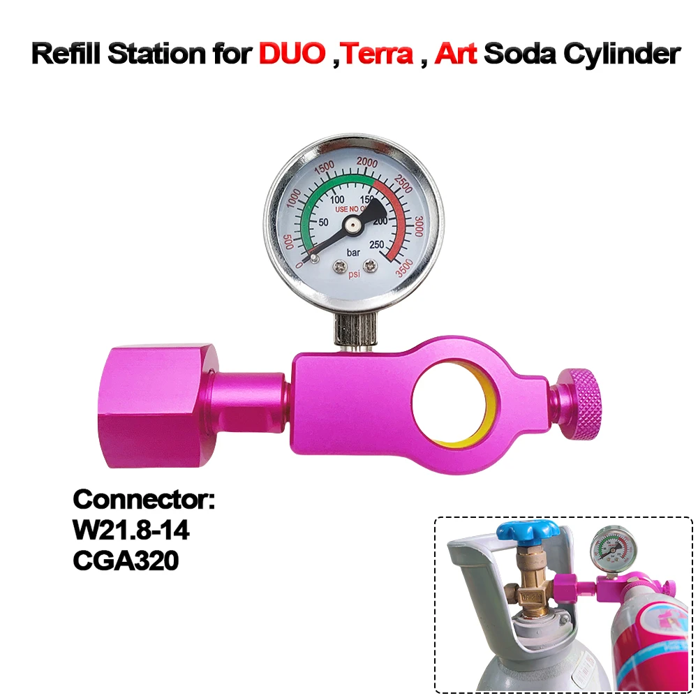 CO2-Nachfülladapter-Füllstation für SodaStream Quick Connect Pink Cylinder Canister Tank – Detail 12