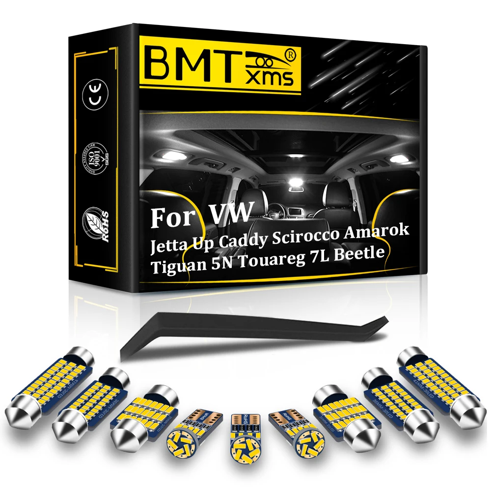 BMTxms Do VW Jetta 7 6 5 4 MK2 MK3 MK4 MK5 MK6 MK7 Up Caddy Scirocco Amarok Tiguan 5N Touareg 7L Beetle 3 4 Oświetlenie wewnętrzne LED