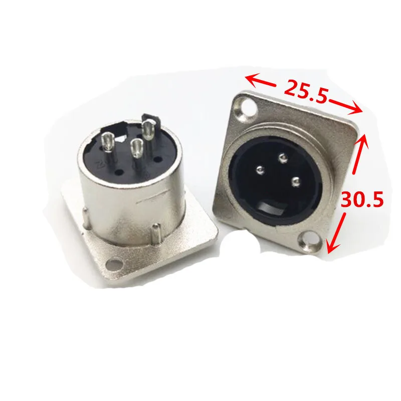 Cañón XLR cuadrado de tres núcleos, asiento macho, toma de micrófono de Audio, cañón de Metal de tres núcleos, asiento macho, asiento de Audio, asiento de cañón XLR F1