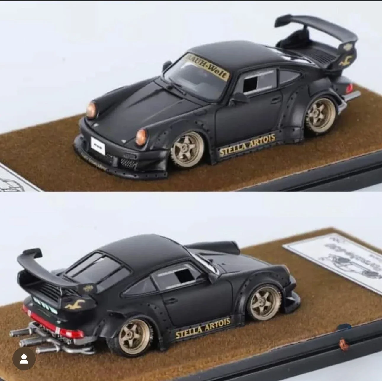 Qidian Model 1:64 Rauh-Welt RWB930 GT Stella Black limited299 Model Car