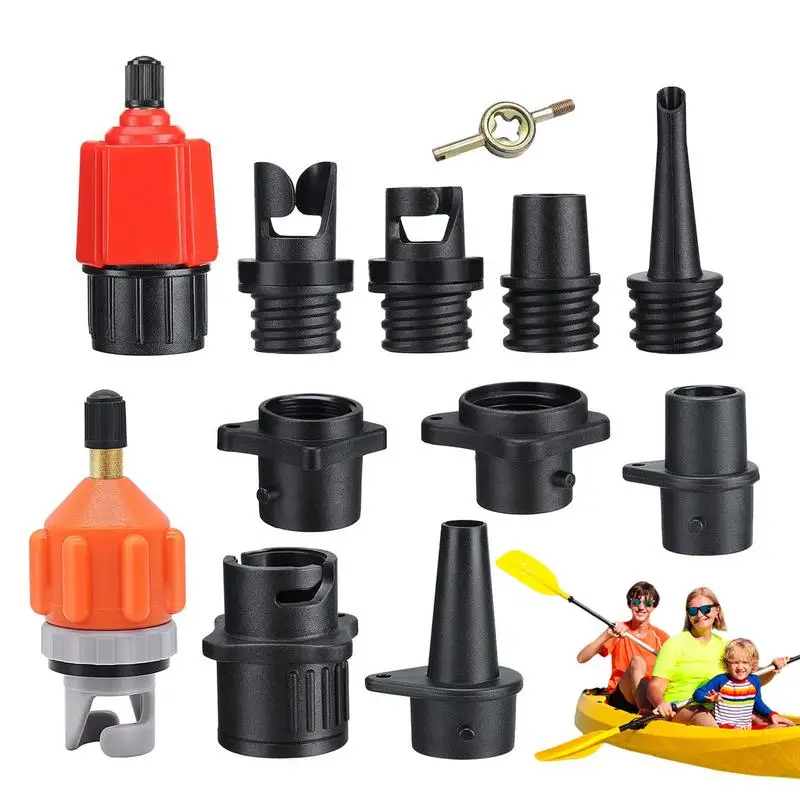 

Paddle Board Compressor Adapter Air Regulator Adapter 9 Nozzles Pumping Head Connector Air Pump Attachment For Inflatable Kayak