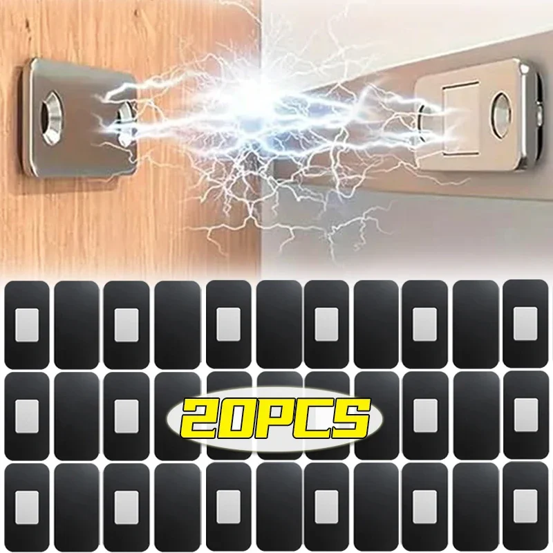 2/20PCS Magnetic Cabinet Door Catches Self Adhesive Door Stops Invisible Soft-Catch Anti-Rust Magnet Stickers Furniture Parts