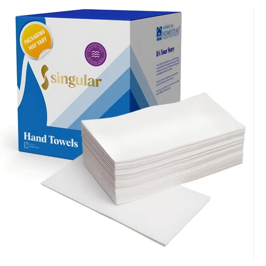 

HOMESTEAD Disposable Hand Towels for Bathroom White LinenLike Guest Napkins Ideal Paper Dinner Napkins or Bathroom Towels for Gu