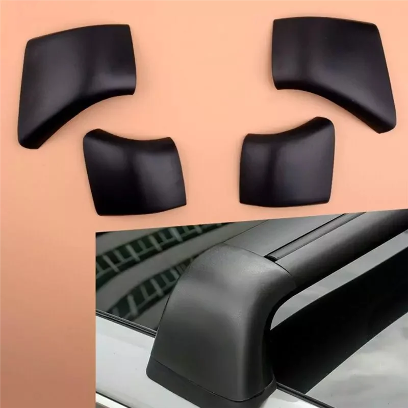 4Pcs 자동차 블랙 루프 랙 캡 레일 엔드 쉘 교체 Tesla Model 3 2017-2020 액세서리에 적합 썸네일 2