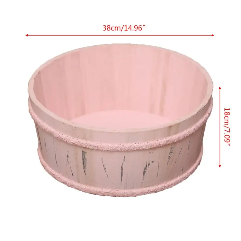 Newborn Baby Photography Props Vintage Wooden Basin Baby Bed Furniture Heart Shape Box Infants Photo Posing Shooting Accessories