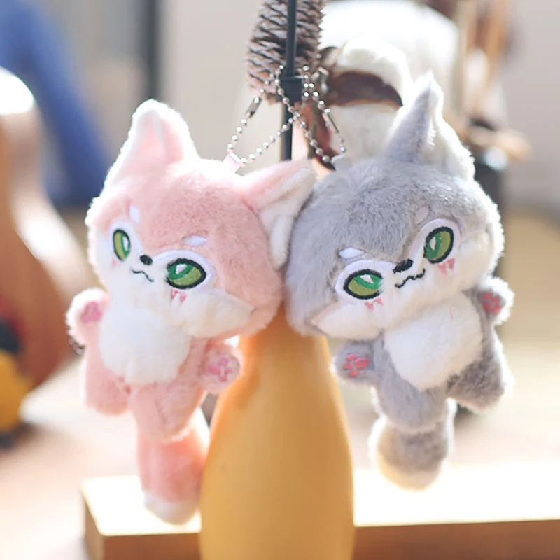 Cartoon Cute Soft Stuffed Animal Toys Little Fox Plush Dolls Keychain Bag Pendant Backpack Hanging Ornaments Kids Birthday Gifts