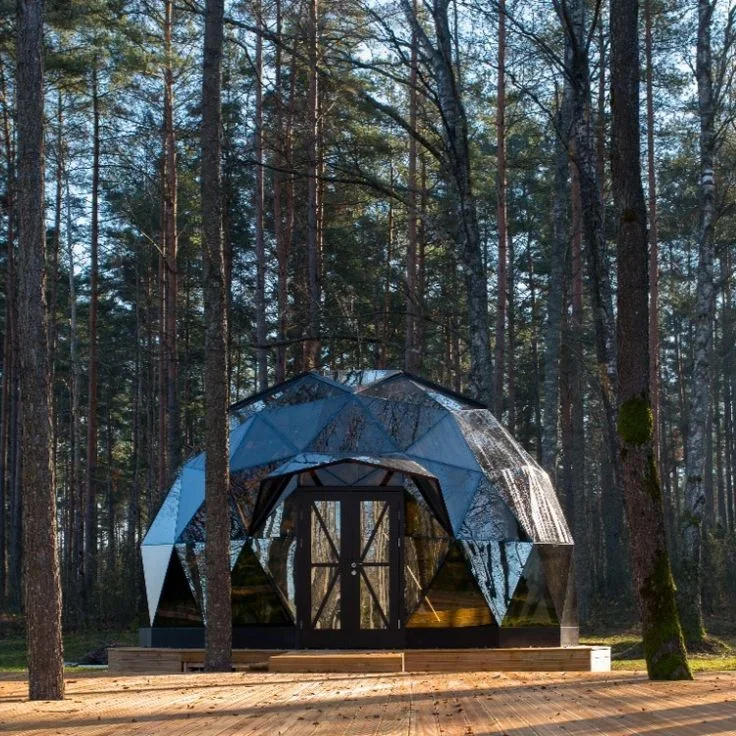 Outdoor Glamping Luxury Transparent Glass Igloo Geodesic Dome Hotel Tent House Custom Home 6M For Sale