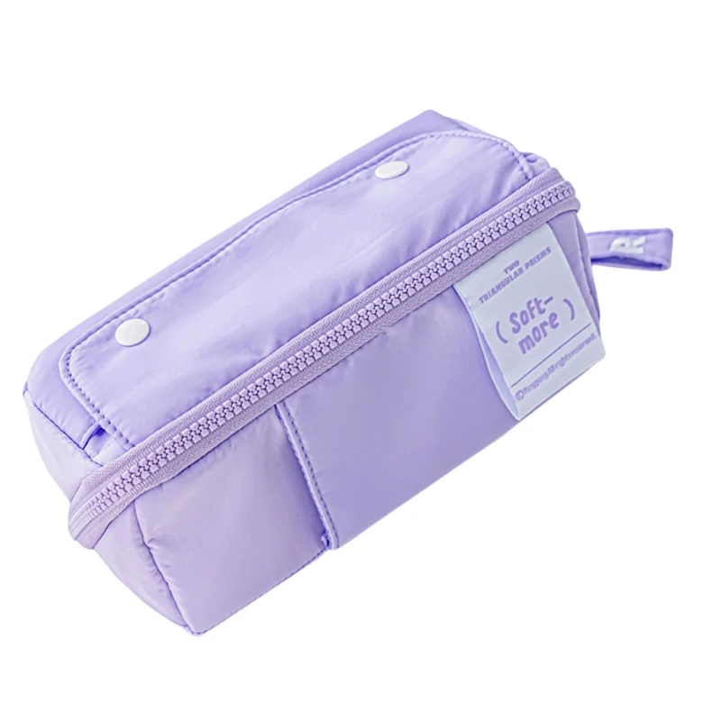 Canvas Pencil Case with Multiple Compartments, Large Capacity Extending Pen Bag