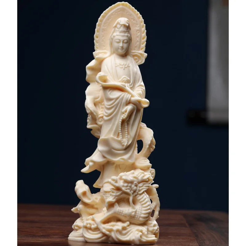 

Factory Direct Supply Ivory Nut Royal Dragon Guanyin Ornaments Home Desktop Decoration Ruyi Guanyin Bodhisattva/Buddha Statue Gi