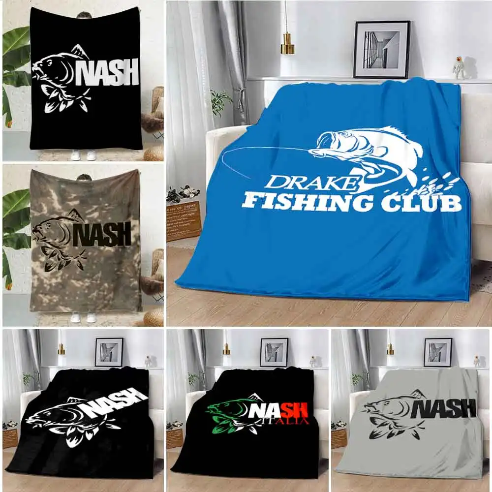 Nash Fishing Logo Printed Blanket Picnic Blankets Warm Blanket Soft and Comfortable Blanket Home Travel Birthday Gift