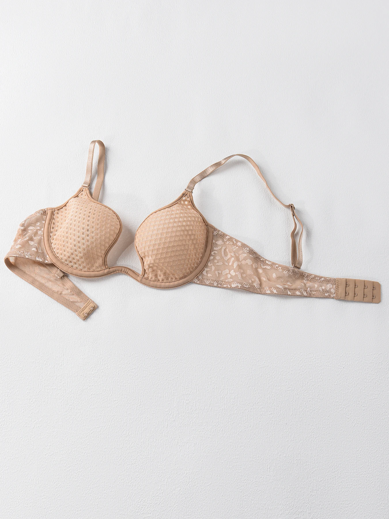 Sexy U-förmiger Spacer-BH, dünne, atmungsaktive Unterwäsche aus Netzstoff, Bügel-BH, bequeme, stilvolle Dessous-Bralette – Detail 12