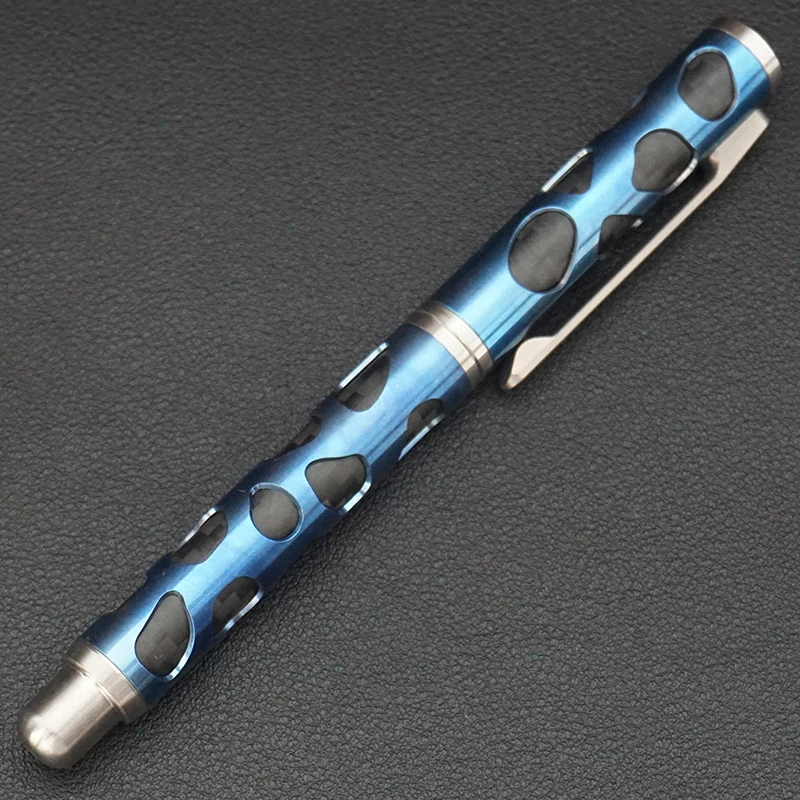 Carbon fiber titanium alloy tactical pen, portable EDC multifunctional pen, outdoor emergency tool