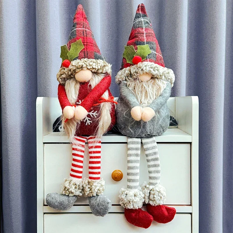 Christmas Pendant Christmas Gnome Window Curtain Tiebacks Cute Plush Faceless Doll Curtain Tieback Buckle