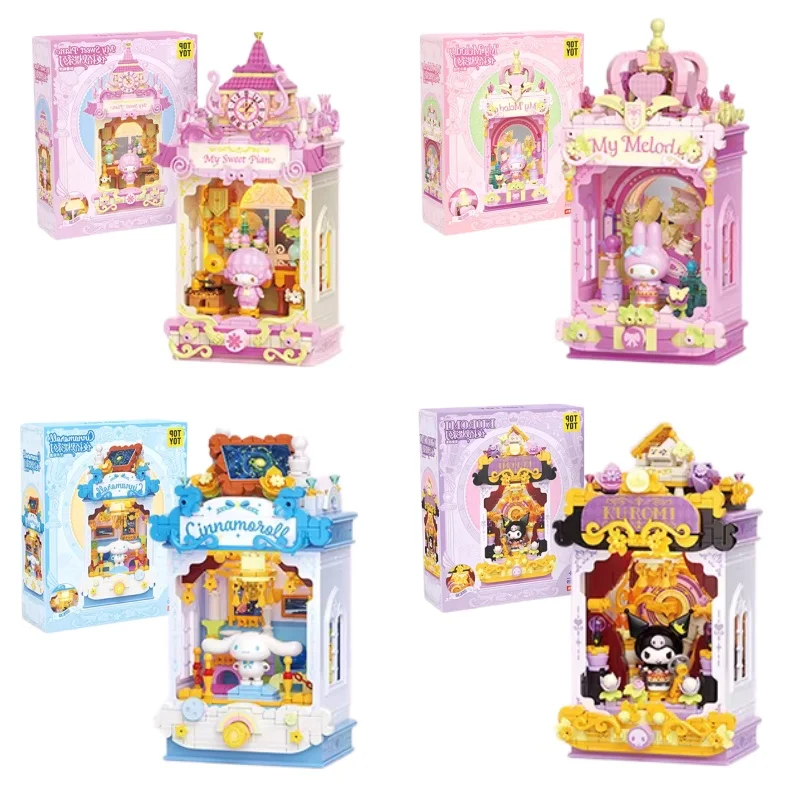 

Sanrio Building Blocks My Melody Cute Figure Kuromi Assembly Model Large Particle Desktop Decoration Children's Toys Gift