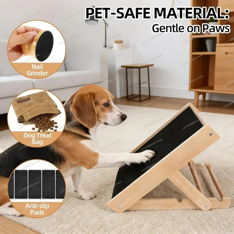 Solid Wood Dog Nail Grinder Plate No Installation Pet Claw Trimmer for Corgi Puppy Cat Scratching Board Grooming Supplies