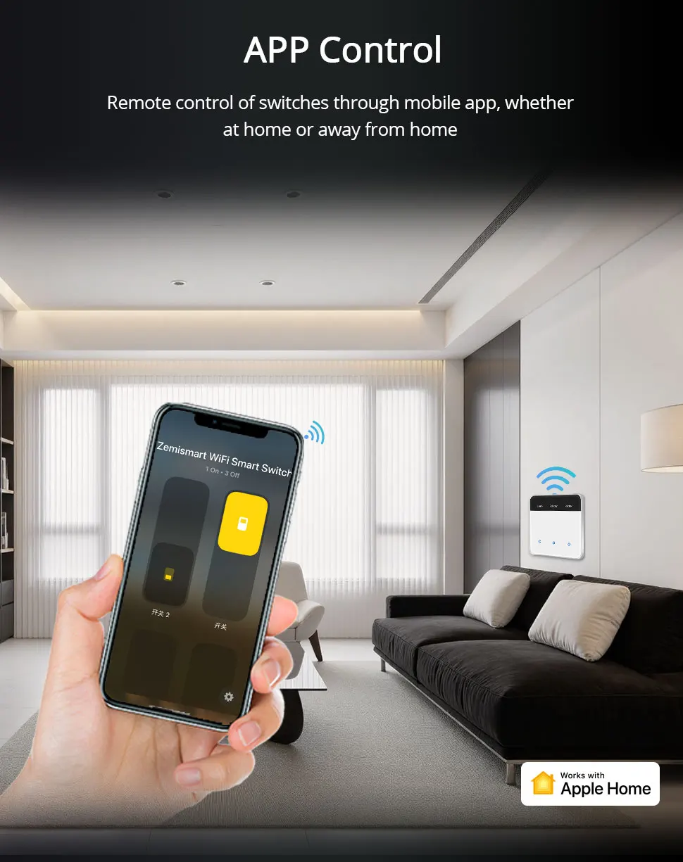 Zemismart Matter WIFi EU DIY Namensschalter mit Bildschirmunterstützung Homekit Google Home Smartthings Home Assistant Control – Detail 5