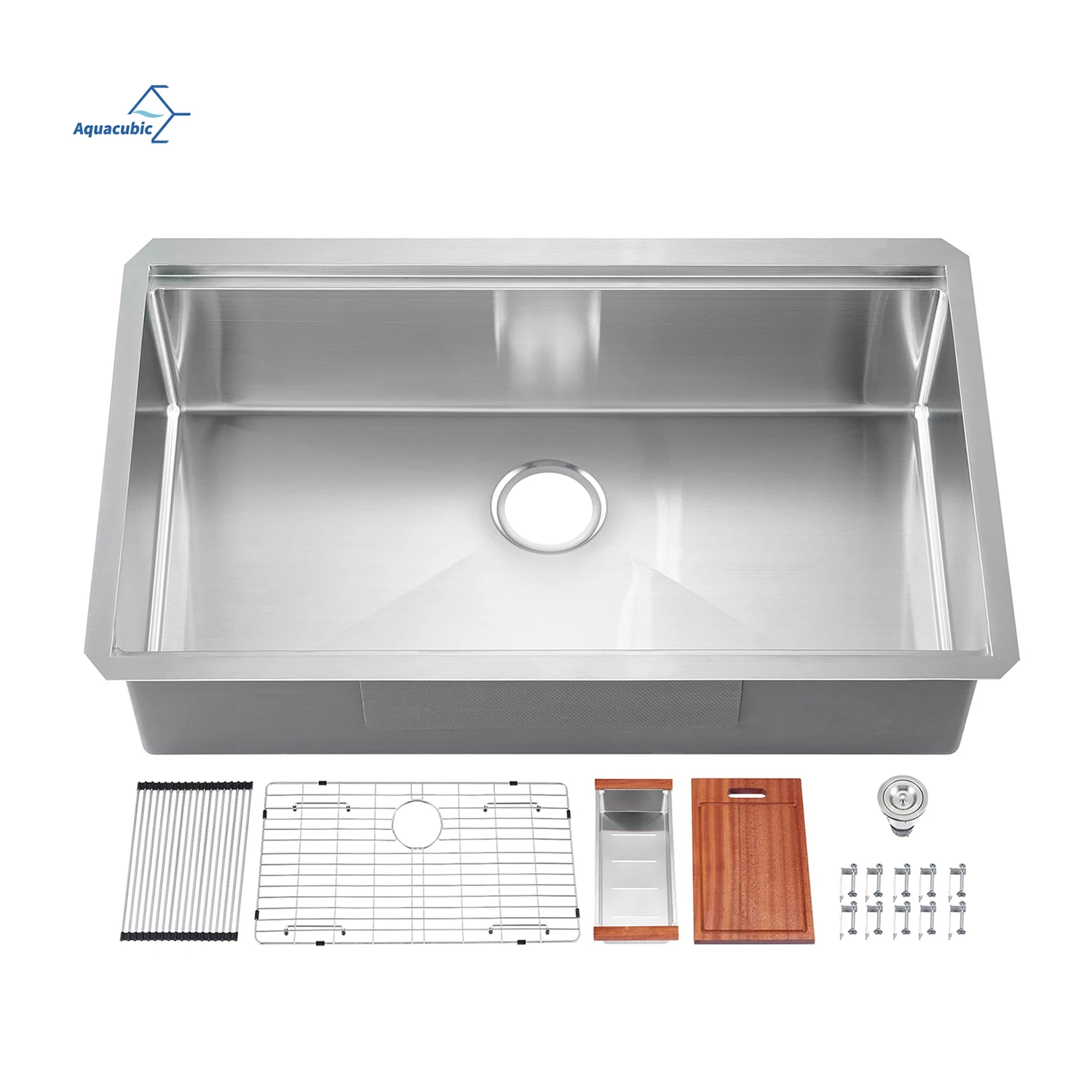 Évier de cuisine en acier inoxydable 304, poste de travail sous plan de 33 pouces des États-Unis, livraison gratuite