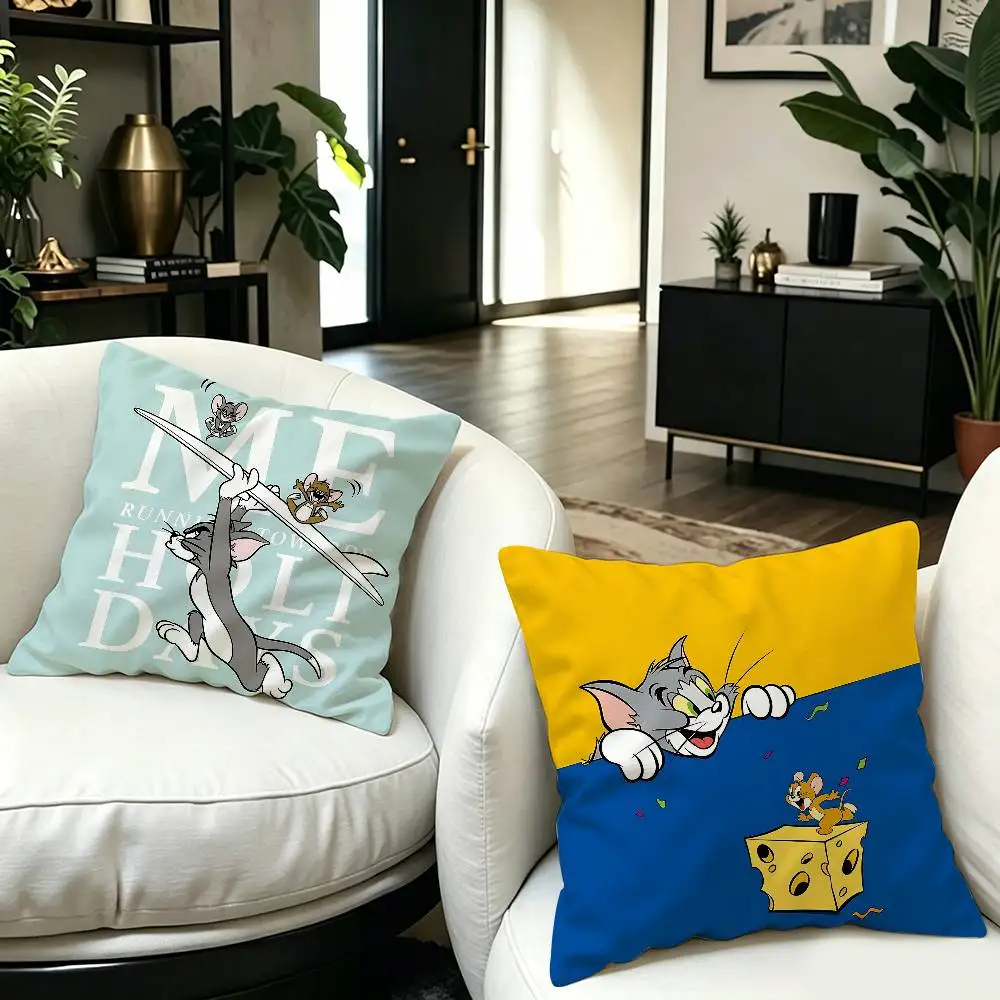 Cartoon T-Toms And J-Jerrys Cushion Cover Car Throw Pillow Case For Sofa Car Christmas Gift 40x40cm 45x45cm view 3