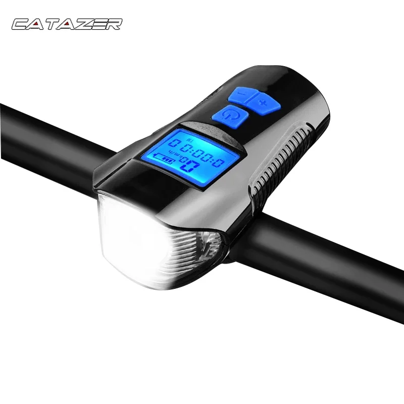 

6 Mode Horn Cycling LED Flashlight Lantern Bicycle Front Light 4 Mode Light USB 5 Mode Display Screens Rechargeable Headlight