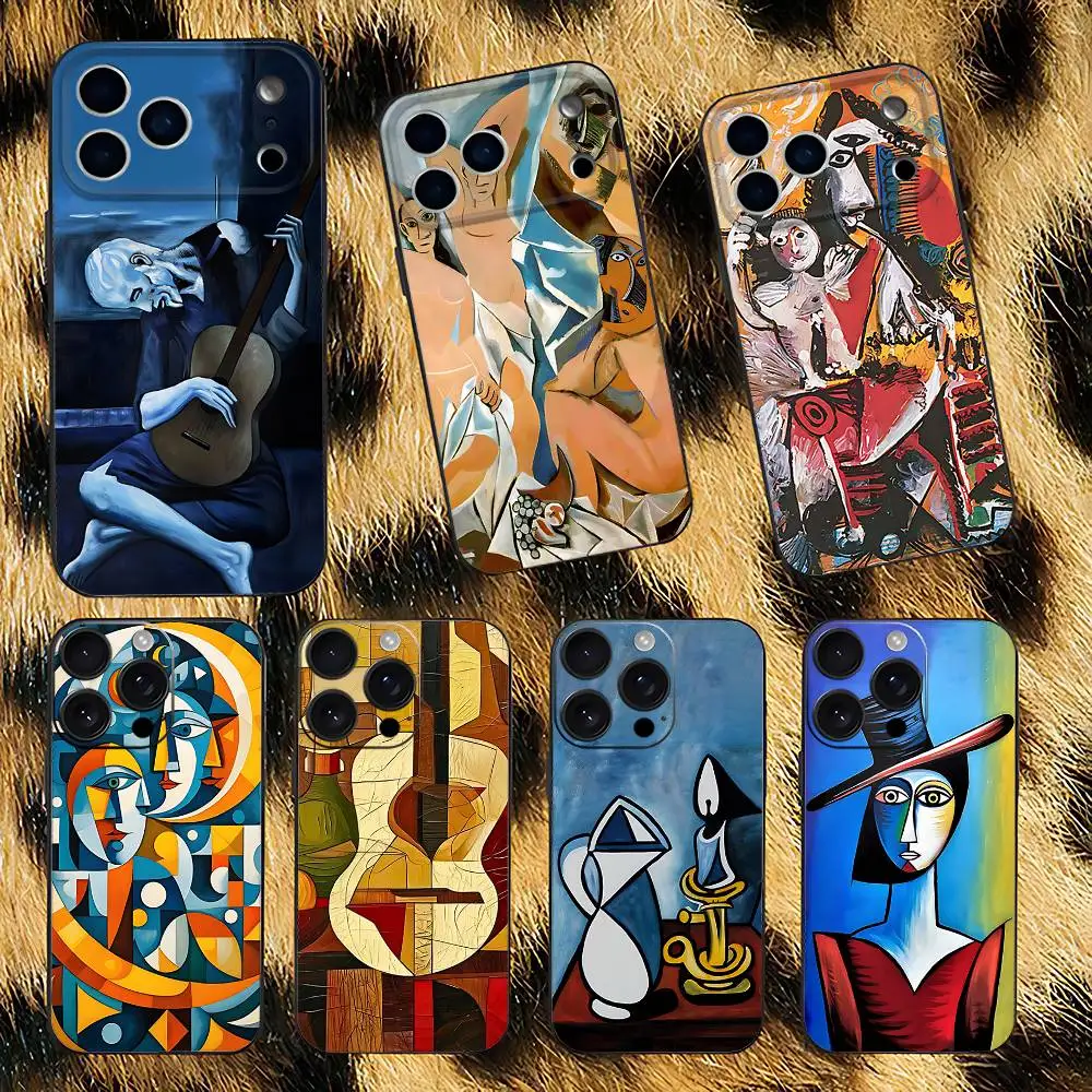 

Art P-Pablo Phone Case For iPhone 17,16,15,14,13,12,11,Pro,XS,Max,XR,Plus,E,SE4,Mini Black Soft Cover