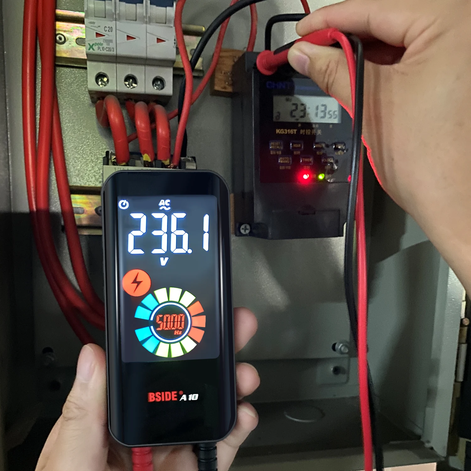 BSIDE Digital Multimeter with Color LCD Rechargeable Pocket Smart Voltmeter Capacitor Diode Ohm Hertz Duty Cycle Voltage Tester