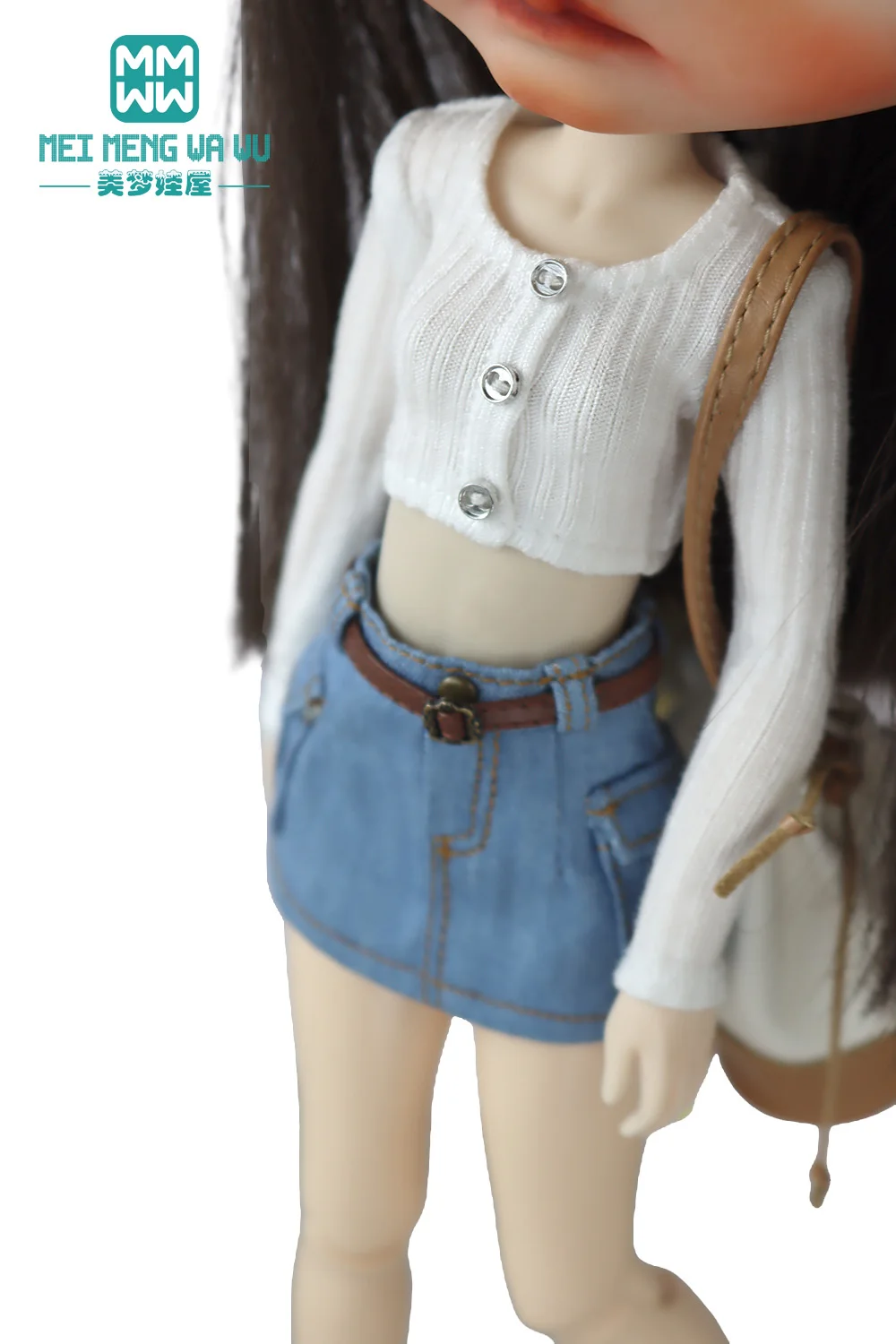28 cm Blyth-Puppenkleidung, modische bonbonfarbene Blusen, Mini-Jeansröcke für OB23 OB24 Azone-Puppenzubehör – Detail 33