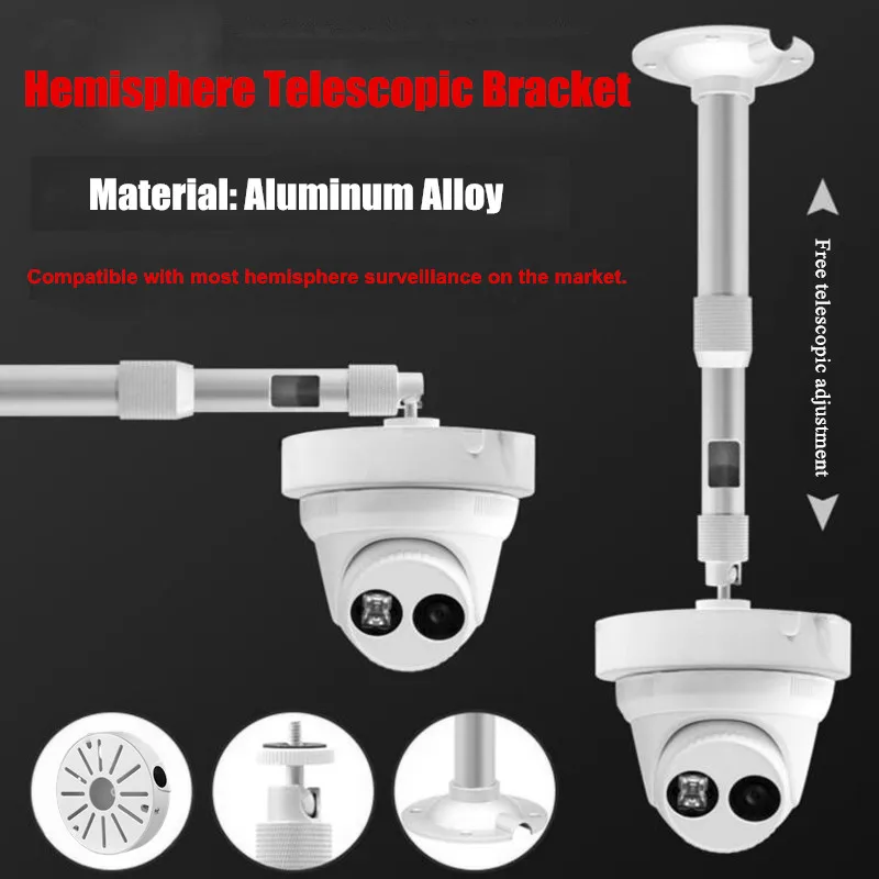 

75-150cm/100-200cm Monitor Aluminum Alloy Telescopic Ceiling Mount Bracket Extension Hoisting Dome Security Camera Long Bracket