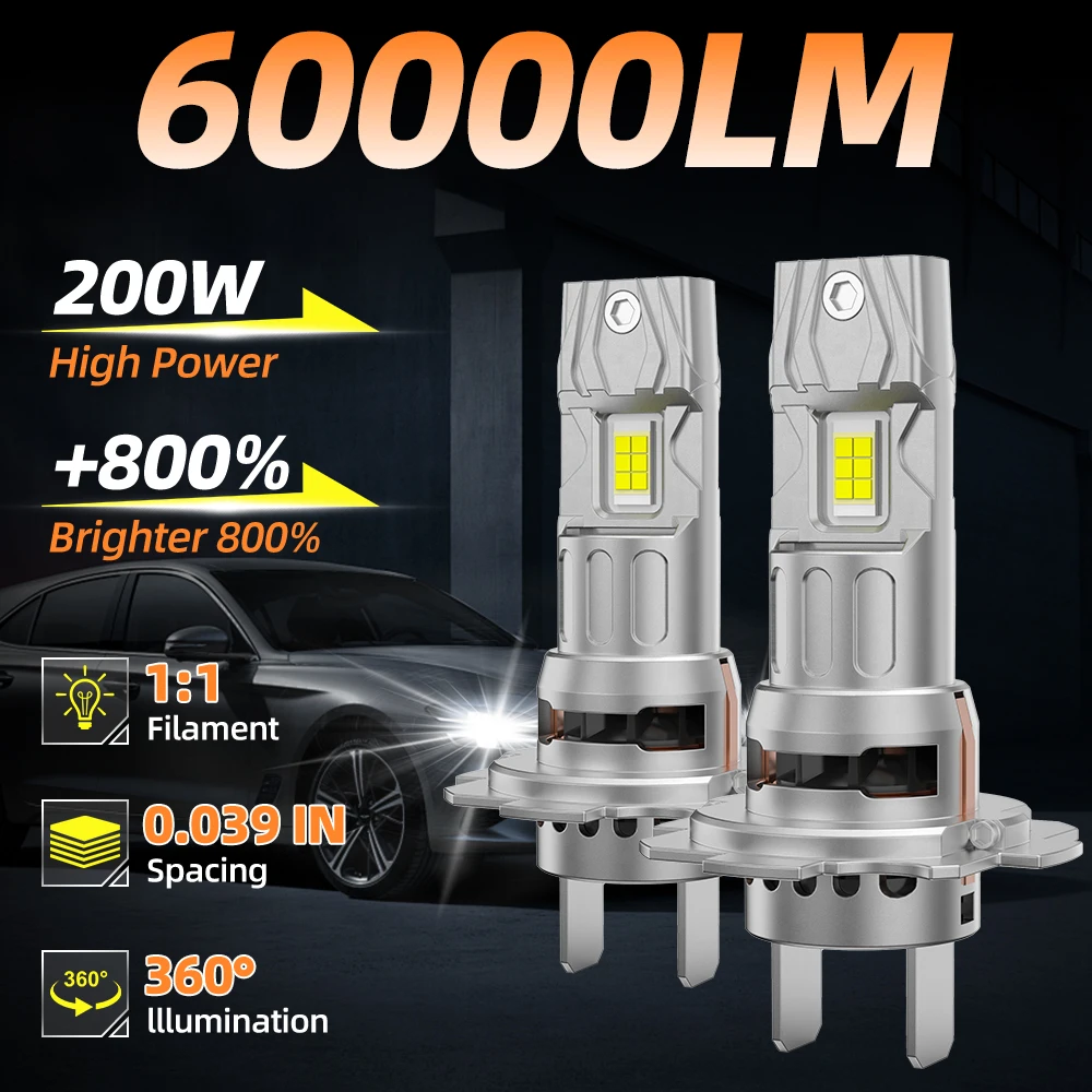 

H7 H11 LED Bulb Headlight Canbus No Error 6000K White H4 Led Fog Light 9005 HB3 9006 HB4 Mini Size 1:1 Plug And Play Car Lamp