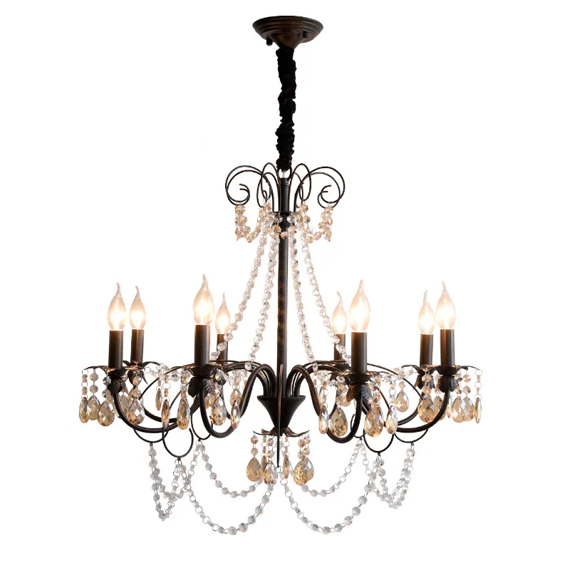 

French retro style living room dining room bedroom light black