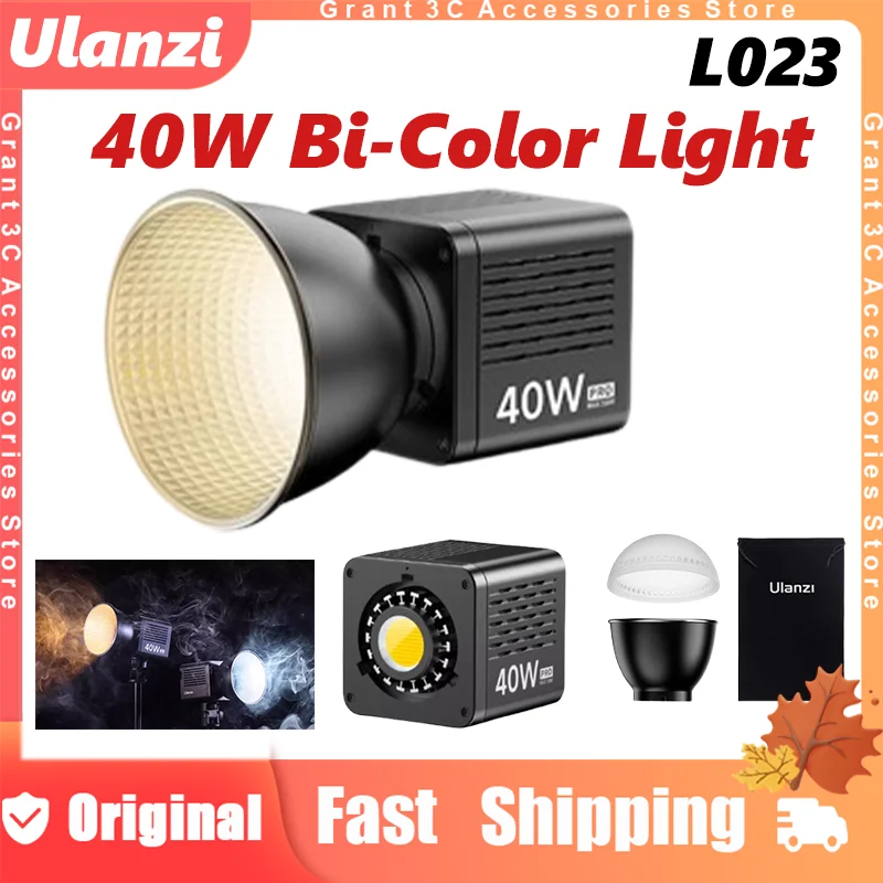 

Ulanzi L023 40W Pro Video Light Custom Bi-Color Mini Bowens Mount COB Light with 2500-6500K 3400mAh for Photography Livestream