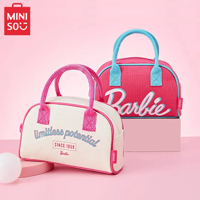

Kawaii Anime Barbie Shoulder Bag Cartoon Handbag Outdoor Leisure Bento Bag Large Capacity Bento Storage Bag Girl Birthday Gift
