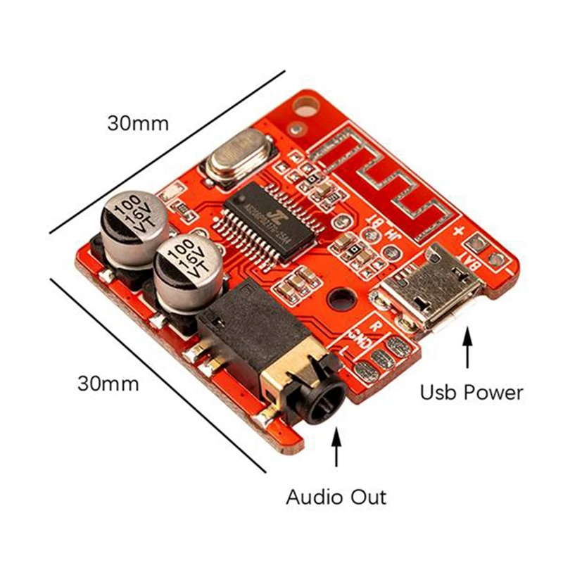 Bluetooth Audio Receiver Board Bluetooth 5.0 MP3 Lossless Decoder Board Wireless Stereo Music Module 3.7-5V(6-Pack)