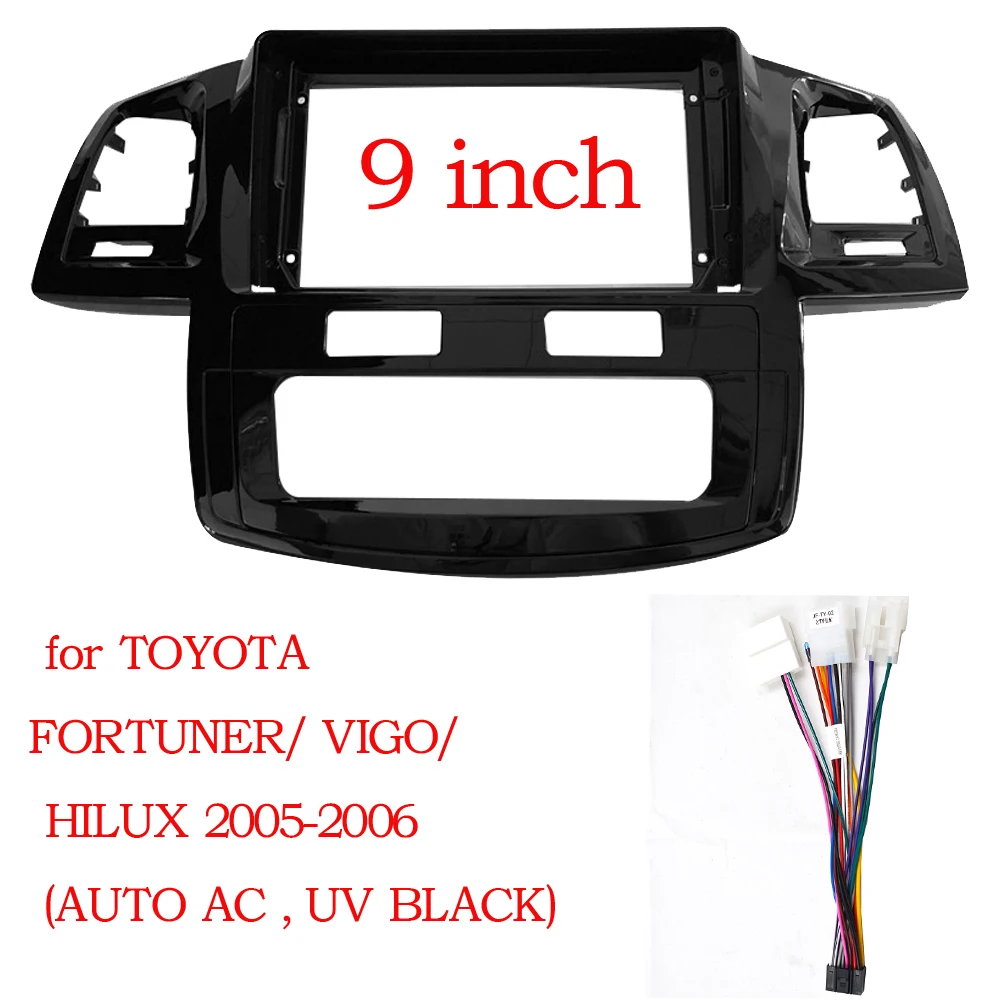 9 Inch Car Fascia For Toyota Fortuner Hilux 2005-2014 Double Din Fascias Panel Dashboard Stereo Car DVD Frame In-dash Kits