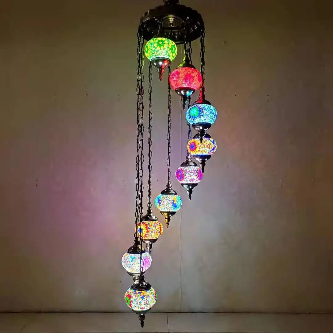 Modern Decoration Hotel Corner Building Unique Lighting Glass LED Lights Standard Lights Multi-head Chandelier