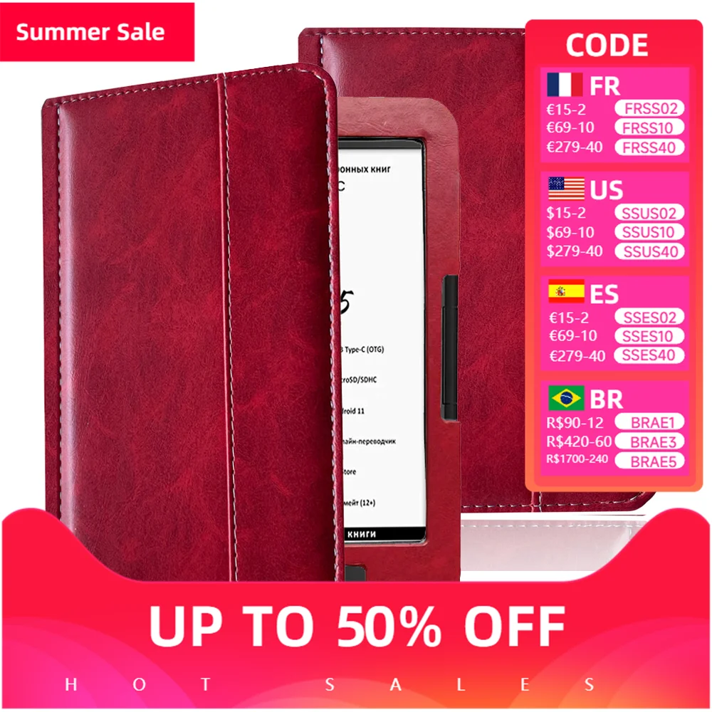 

Для Onyx Boox Darwin 11 X 9 8 7 6 5 4 3 2 Чехол 6 дюймов для электронных книг Folio из искусственной кожи Funda с магнитной застежкой и ручным управлением