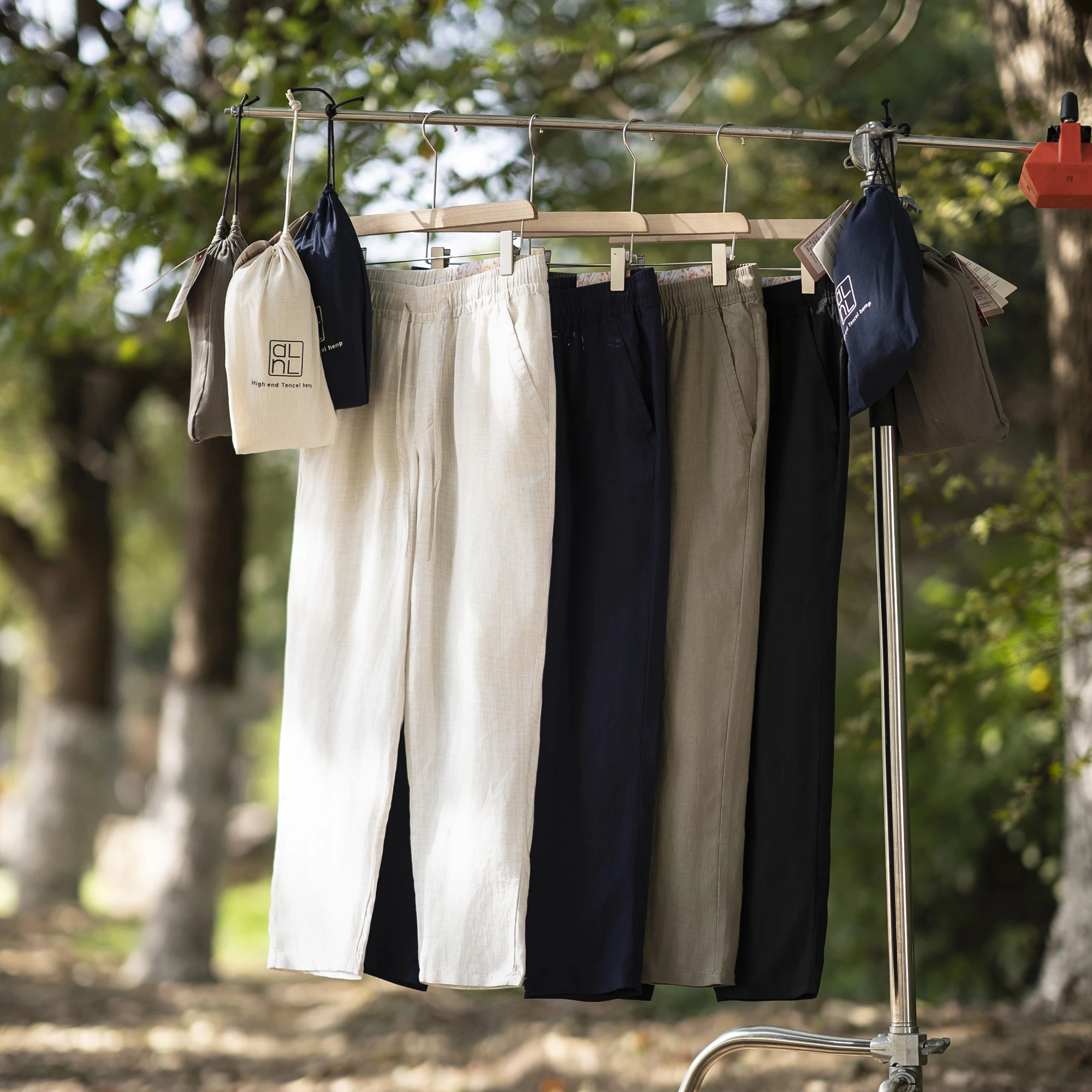 

High-End Comfortable Linen Men's Summer Lightweight Casual Pants Breathable Faionable Straight Leg Trousers